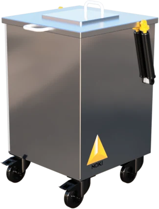Mobile shielded waste bin